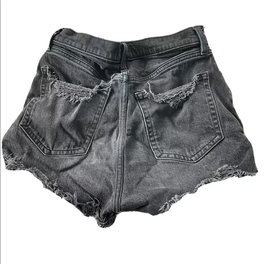 Abercrombie & Fitch Ultra High Rise Mom Shorts Black Jean Size 6 Curve Love